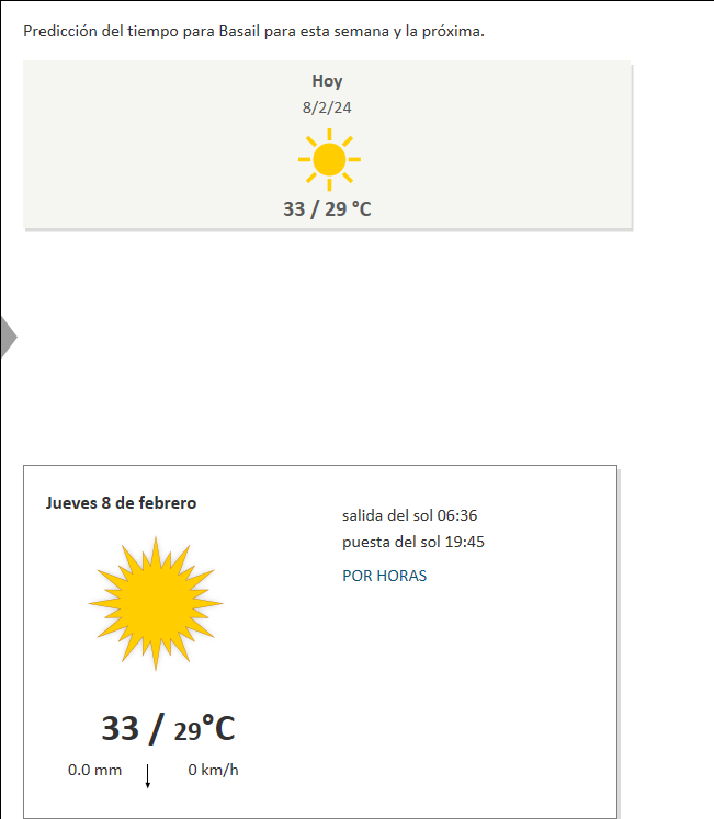 Tiempo Basail Argentina semana Meteobox.es